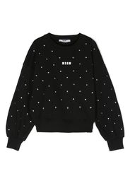 MSGM Kids crystal-embellished cotton sweatshirt - Black