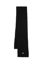 MSGM Kids logo-patch chunky-knit scarf - Black