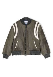 MSGM Kids contrasting-border bomber jacket - Green