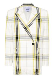MSGM check-pattern double-breasted blazer - White