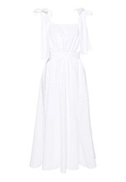 MSGM seersucker flared midi dress - White