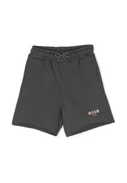 MSGM Kids distressed finish cotton shorts - Grey