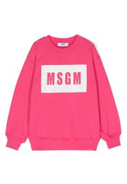 MSGM Kids logo-print cotton sweatshirt - Pink
