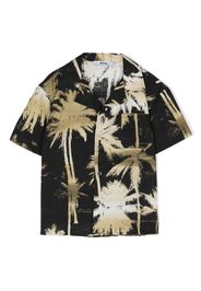 MSGM Kids palm tree-print poplin shirt - Black