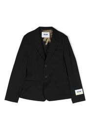 MSGM Kids logo-patch singles-breasted blazer - Black