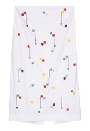 MSGM bead-embellished cotton midi skirt - White