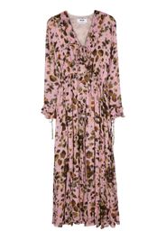 MSGM abstract-print ruffle-detailing dress - Pink