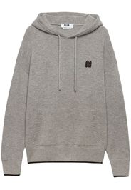 MSGM logo patch drawstring hoodie - Grey