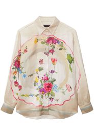 MSGM floral-print long-sleeve shirt - Neutrals