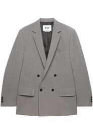 MSGM double-breasted mélange-effect blazer - Grey