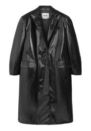 MSGM faux-leather single-breasted coat - Black