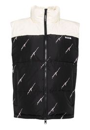 MSGM logo print puffer vest - Black