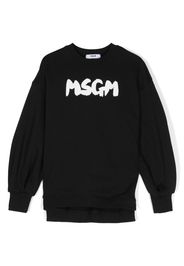 MSGM Kids logo-print cotton sweatshirt - Black