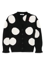 MSGM Kids polka dot cardigan - Black