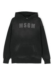 MSGM Kids logo-print hoodie - Black