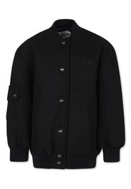 MSGM Kids logo-embroidered bomber jacket - Black