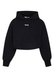 MSGM Kids logo-embroidered hoodie - 110 NERO/BLACK