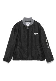 MSGM Kids felted bomber jacket - Grey
