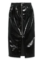 MSGM patent midi skirt - Black