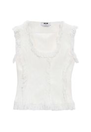 MSGM ruffled fringed blouse - White