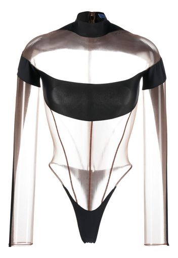 Mugler cut-out detail bodysuit - Black