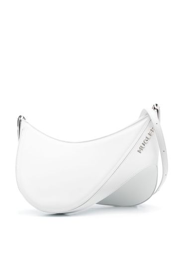 Mugler logo-plaque shoulder bag - White