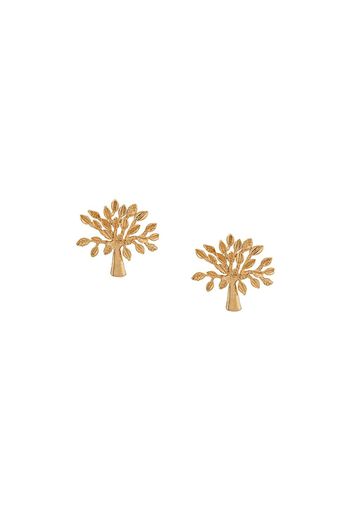 Mulberry logo tree stud earrings - Gold