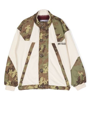 MYAR KIDS camouflage-print button-up jacket - Neutrals