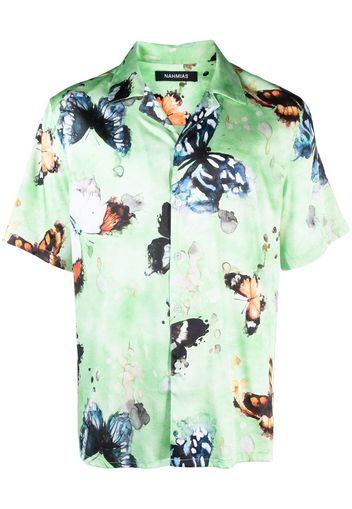 Nahmias butterfly print short-sleeve shirt - Green