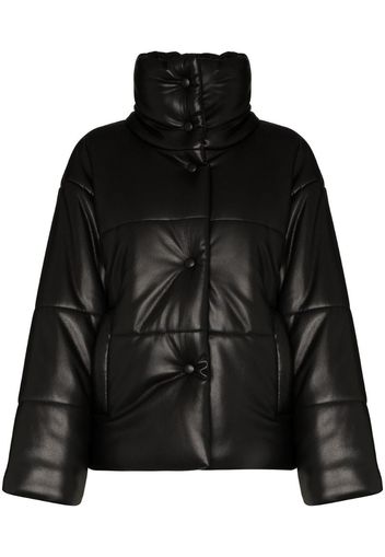 Hide vegan leather puffer jacket