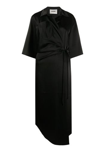 satin wrap dress