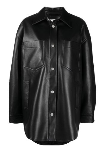 Nanushka Martin leather shirt - Black