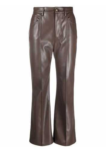 Nanushka flared leg leather trousers - Brown