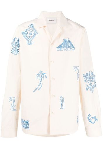 Nanushka embroidered-design long-sleeve shirt - Neutrals