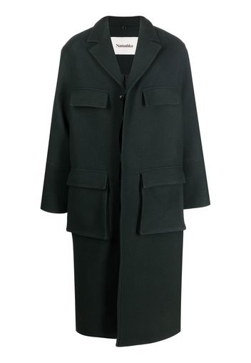 Nanushka single-breasted long coat - Green