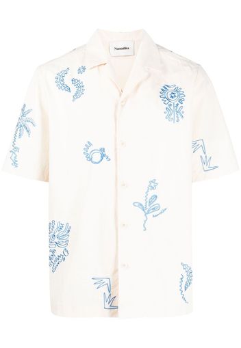 Nanushka embroidered short-sleeve shirt - Neutrals