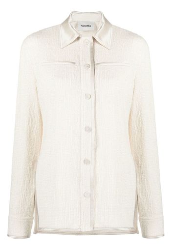 Nanushka satin-collar long-sleeved shirt - Neutrals