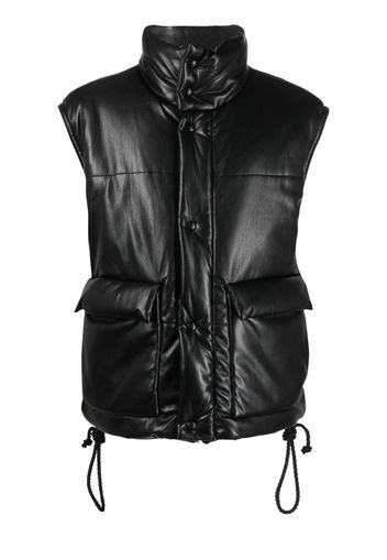 Nanushka Jovan faux-leather puffer gilet - Black