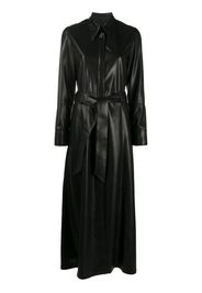 faux long belted dress