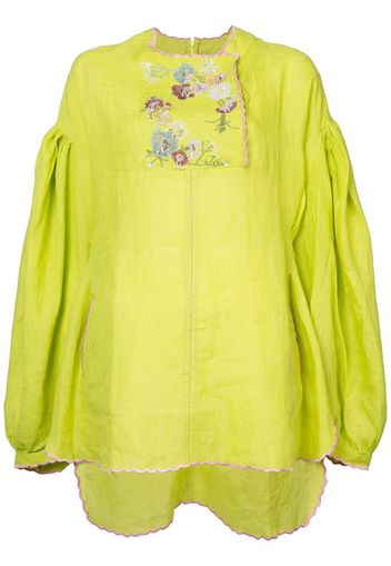 Natasha Zinko embroidered tunic top - Yellow