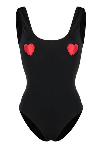 heart-appliqué swimsuit