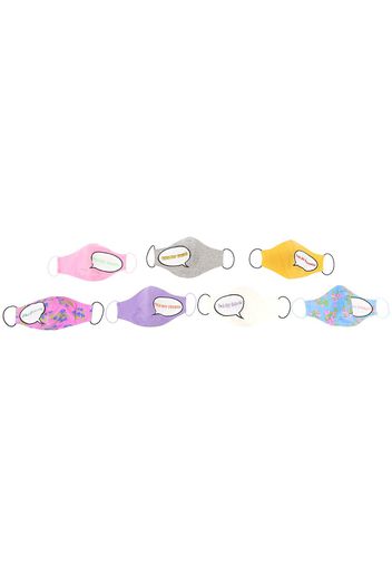 Natasha Zinko logo-print face masks (set of 7) - Blue