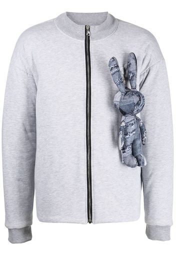 Natasha Zinko bunny-appliqué bomber jacket - Grey