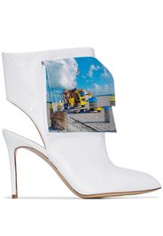 Natasha Zinko beach trash logo ankle boots - White