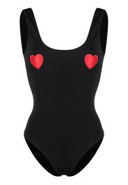 heart-appliqué swimsuit