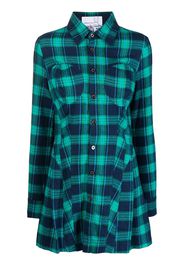 Natasha Zinko check-print fitted shirt dress - Green