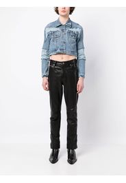 Natasha Zinko cropped distressed-detail denim jacket - Blue