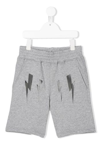 bolt print jogging shorts