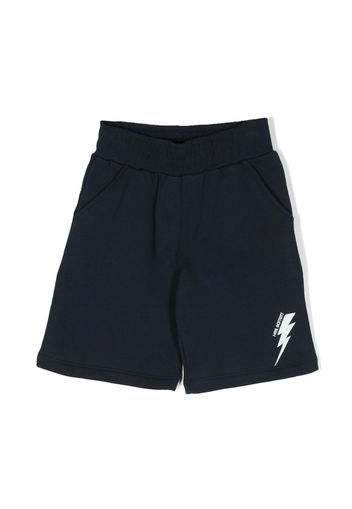 Neil Barrett Kids logo-print shorts - Blue