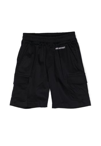 Neil Barrett Kids logo-print stretch-cotton track shorts - Blue